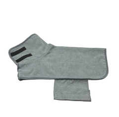 Grey dog coat drying towel