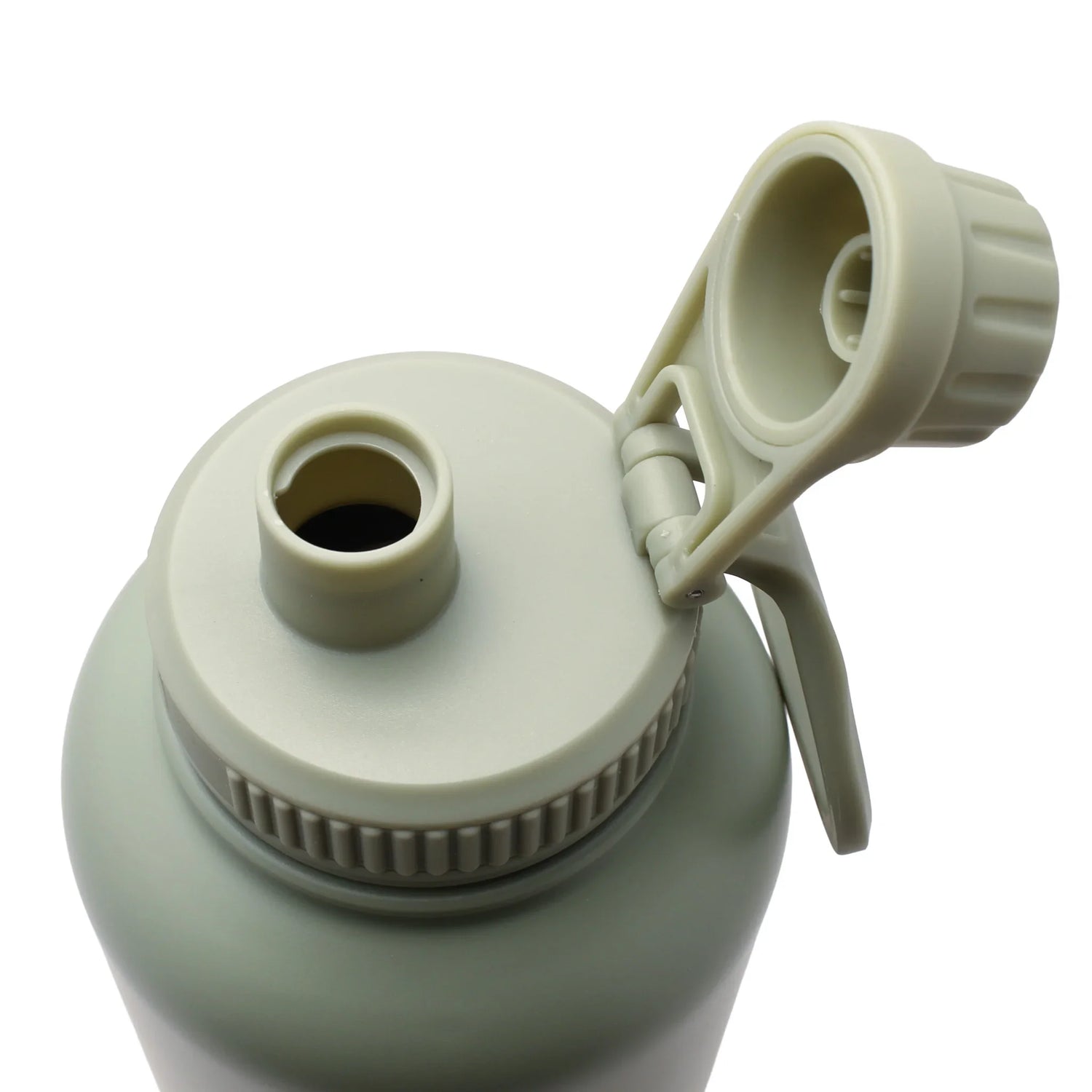 Sage green dog travel bottle for water storage.