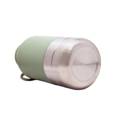 Dog travel bottle showing two detachable bowls on the bottom