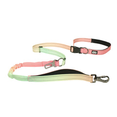 green and pink hands-free dog lead
