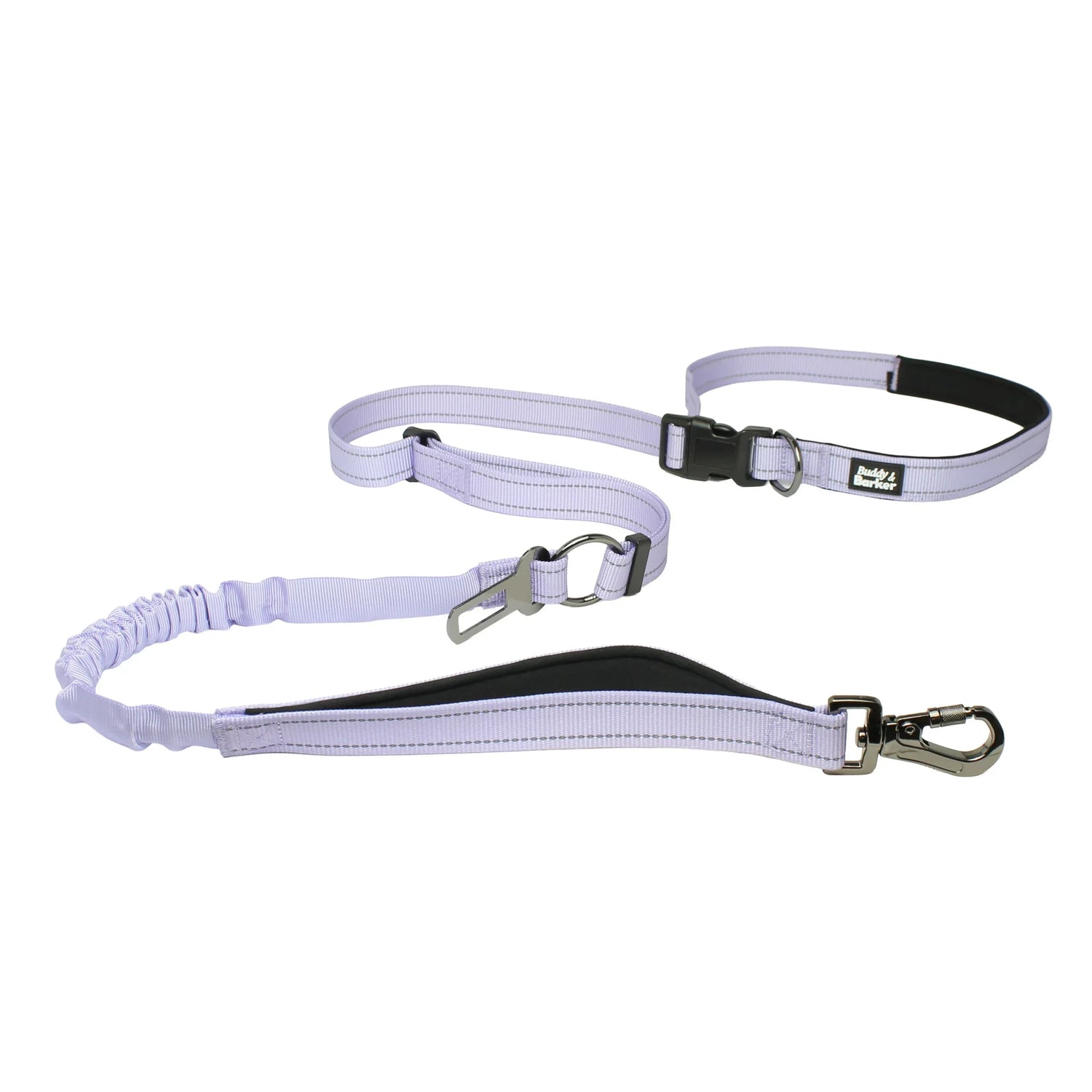 Violet hands-free dog lead with lockable carabiner